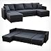 Produktbild DRULINE XL Sofa Anthrazit mit Schlaffunktion Ecksofa Schlafsofa Couch Polstereck Sofabett