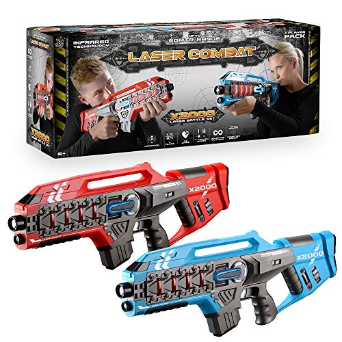 ToyStar Laser Tag Combat X-2000, Multiplayer Infrared Gun Battle Game, Dual Pack 2 Rifle Battle Set, Epic 60m Shooting Range