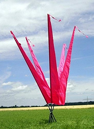 DEKOVALENZ - Balifahnen-Stoff NUSA DUA mit Rauten-Spitze, verschiedene Farben und Längen, Balifahne, Bali Flag, Gartenfahnen, Strandfahnen, balinesische Fahnen, Umbul Umbul, Indonesische Tempelfahnen, Gebetsfahnen, Asienfahnen, Farbe:fuchsia, Fahnenlänge:5 Meter