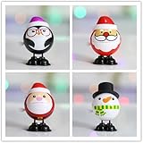 UChic 1 Satz / 4 stücke Weihnachtsdekoration kinder Geschenk Wind up Desktop Dekoration Uhrwerk Spielzeug Kette Jump Walk Spaß Santa Schneemann Pinguin Spielzeug