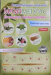 Mawimedpac Herbal Pain Relief Patches Large - Pack of 5 Patches | Instant Relief from Muscular Pain & Joint Pain| Natural Pain Relief Patches | No Side Effects