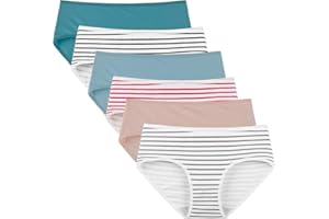 INNERSY Culotte Femme Coton Doux Slip Taille Basse sous-vêtement Élastique Basique Lot de 6