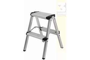 CRAFTFULL 𝐂𝐑𝐀𝐅𝐓𝐅𝐔𝐋𝐋 𝐄𝐜𝐡𝐞𝐥𝐥𝐞 𝐞𝐧 𝐚𝐥𝐮𝐦𝐢𝐧𝐢𝐮𝐦 CF-131A | 2-5 marches - Pliable - Jusqu'à 150 kg - Escabeau Domestique avec Plateforme - Échelle