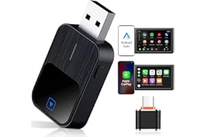 Mineup bezprzewodowy adapter 2 w 1 z systemem Android Auto i CarPlay, przekształca CarPlay w Plug and Play, obsługuje iOS 10 i Android 11