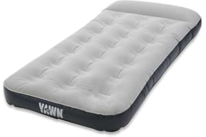 YAWN AIR Self Inflating Camping Mattress - Single Size - Self Inflating with Battery Operated Pump - Air Bed with Integrated Pillow - Includes 2x Repair Patches and Storage Bag