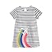 Price comparison product image Clearance Sale!OverDose Toddler Kids Baby Girls Dress Short Sleeve Rainbow Embroidery Dresss Tunic Outfits Children Costume(5T, White)
