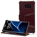Produktbild MANNA Samsung Galaxy S7 Edge Hülle Lederhülle Tasche Handyhülle | Nappaleder Leder Case Cover | Etui Standfunktion für Galaxy S7 Edge Case