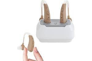 JYYRC Dispositivos de Sonido con Base de Carga, Reducción Inteligente de Ruido, 4 Modos de Uso y Control de Volumen Multinivel, Beige