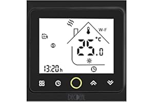 Decdeal Termostato WiFi para Caldera de Gas,Termostato programable Intellight, Compatible con App/Control por Voz, Compatible con Alexa/Google Home, 5A, GC-Negro