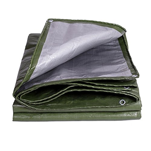 Preisvergleich Produktbild QIANGDA Planen GewebePlane Abdeckplane Polyethylen LKW-Abdeckung wasserdicht Sonnenschirm leichtes Falten -180 g / m², Dicke 0,35 mm, silber + armeegrün, 11 Größen optional, Größe angepasst ( größe : 2 x 2m )