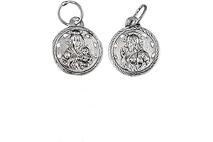 Minoplata Medalla escapulario de Plata de ley Virgen del Carmen y Sagrado Corazón