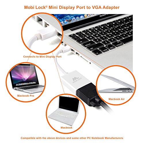 Mobi Lock – Adapter Mini DisplayPort auf VGA, Farbe Weiß - 5