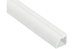 D-Line Goulotte Passe-Câble Quart de Rond, Solution Moulure sol - 22mm (Largeur) x 22mm (Hauteur) x 1m Longueur - Blanc