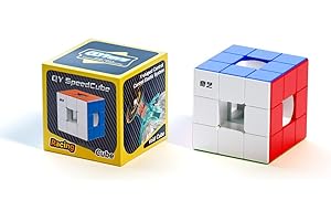 XMDCuber QY Toys 3x3 Hollow Speed Cube - 57mm Stickerless Hollow Core Racing Cube, Ultra-Smooth & Stable Lightweight Design for Enhanced Speedcubing Performance