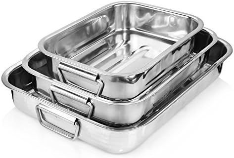 Bluespoon Roasting Set Made of Stainless Steel 3-Piece Set 2.3 Litres, 3.2 Litres, 4.1 Litres