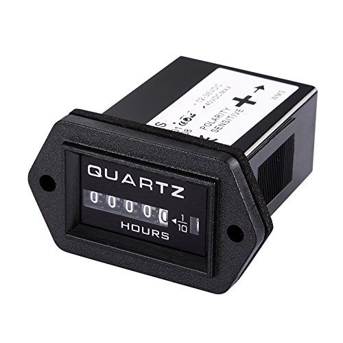 Qiorange Digital Betriebsstundenzähler Stundenzähler Zeitzähler Traktor Boot DC 12V-36V (Square)