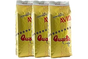 QUARTA Caffè AVIO ORO är en blandning av malda, utvalda Arabica-bönor. 3 förpackningar om 250 gr. Detta är en utmärkt blandning av kaffe som produceras i Salento, i den italienska regionen Apulien.