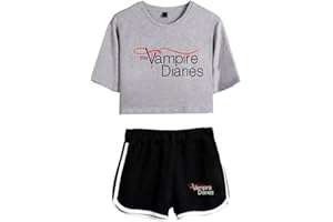 MINIDORA The Vampire Diaries Ensembles Shorts et T-Shirt pour Garçon Fille Tee de Sport Manche Courte
