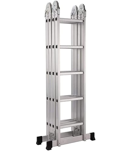 Scala Alluminio Allungabile Marchetti 5.25m - Professionale, 10 Pioli, Portata 150kg, Grigio - Foto 5