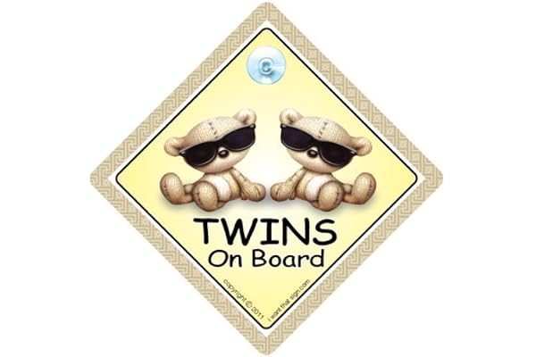 Iwantthatsign.com Panneau de voiture Motif"Twins On Board"