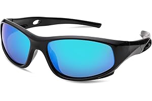 LOJUDI Fahrradbrille Kinder Sonnenbrille Polarisiert Sport UV400 Schutz für Kinder Jungen MäDchen 5-12 Jahre