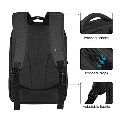 REYLEO Business Rucksack Herren Und Damen Laptop Tasche Backpack Für Stadt Und Büro Schwarz Wasserdicht - 5