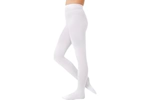 CozyWow Medias de ballet para niña, 60 den, semiopacas, de microfibra, con pie