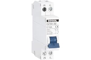 DIHOOL MCB Circuit Breaker 1P+N 10A phase line + neutral line Din Rail Mount Isolator