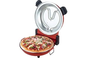 Sirge Osolemio Four à pizza 1200 W - 400 °C - [Pierre Réfractaire noire] - 30 cm - cuit les pizzas en 5 minutes - Double résistance - Minuteur 15min