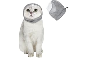 MIOYOOW Katzen Maulkorb, Anti-Beißen und Anti-Lecken, Kopfbedeckung für Kätzchen, Atmungsaktives Netzgewebe, Durchsichtige Gesichtsmaske für Katzen, Fellpflege, Krallenschneiden, Baden