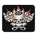 Produktbild HOTNING Gaming Mauspads Gaming Mouse Pad Car Race Skull Piston Decal Flame Graphic 11.8"x 9.8" Decor Office Computer Accessories Nonslip Rubber Backing Mousepad Mouse Mat