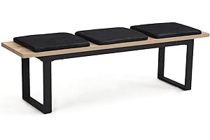 ‎B&D HOME B&D home Sitzbank ILVY | Esszimmerbank 160 mit Sitzauflagen gepolstert Holzbank für Esszimmer, Flur, Garderobe mit Metallgestell | Industrial modern Design | Sandeiche Optik, 11301-160-EISA