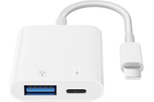 SUNTRSI USB Kamera Adapter, USB Buchse OTG Adapter Kompatibel mit Phone, Tragbarer USB Adapter für Phone mit Ladeanschluss, USB Adapter, Keine Anwendung, Unterstützung für Kartenleser (Blau)