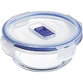 Luminarc Pure Box Active Round Airtight Container 12 x 5 cm - 42cl Bicolour | Transparent, round shape, lid with 4 locks and