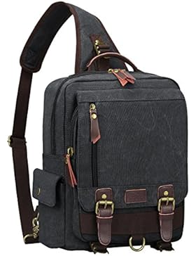 S-ZONE Die Jenigen Fallen Vintage durch Körper Leinwand 13 Inch Laptop Umhängetasche Schultertasche Rucksack