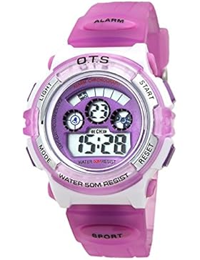 O.T.S Kinder Digital Armbanduhr Jungen Mädchen Outdoor Sports Multifunktionsuhr mit LED Hintergrundbeleuchtung...