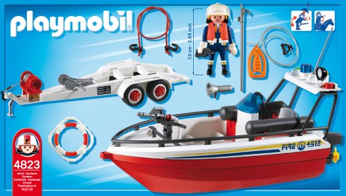 Playmobil 4823 Fire Boat with Trailer