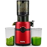 Cold Press Juicer Machines,Fretta Slow Masticating Juicer With 108mm &1.0L Hopper For Whole Fruits And Vegetables,200W Self Feeding High Yield Juice Extractor,BPA Free Tritan, (Pure Black
