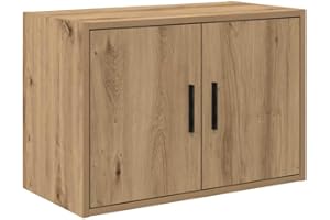 vidaXL Garagen-Wandschrank Artisan-Eiche Holzwerkstoff, Schrank, Garagen-Aufbewahrungsschrank, Wandschrank mit Türen, Garagen-Lagerschrank