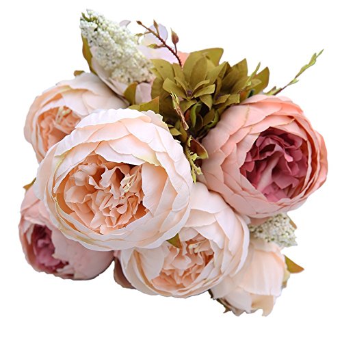 Luyue Schön Künstlich Blumen Pfingstrosen Künstliche Blume Blumenstrauß Für Hochzeit Party Fest Haus Büro Bar Dekor Rosa - 3