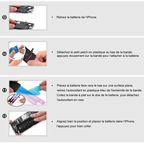 Velagol Batterie Interne Pour iPhone 6 Batterie 1810mAh Batterie en Lithium-Ion Rechargeable de Remplacement Pour iPhone 6 avec Kit d outils Carte de Garantie inclus  pas pour iPhone 6S 