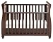 Babymore Eva Sleigh Cot Bed Dropside with Drawer (Dark Brown)