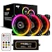 Produktbild Aigo DR12 Kit 3 Lüfter 16 LEDs Dual Halo RGB Rainbow 120 mm Cooling Fan 6pin 1200rpm 16dBA PC Gaming