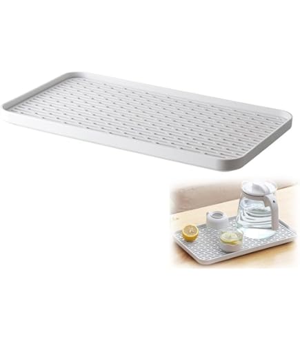 Vassoio Scolapiatti Doppio Strato Con Raccogligocce - Beige, 34x26cm, Materiale PP, Per Cucina