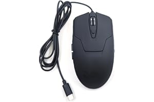 CBUS Wired USB C Mouse, 6-Button Quiet Click Computer Mouse - 4 DPI Speeds, Ergonomic, LED Backlight - Compatible with Mac, Chromebook, HP, DELL XPS, ASUS, Surface, Silent Gaming Mouse Type-C Wired