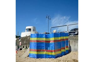 WILSONS DIRECT Bargains Hut 4 5 6 8 10 Pole Windbreak Wooden Windbreaker Beach Camping Caravan Holiday Sun Screen Shelter Tall Wind Break (6 Poles (5ft High x 12ft Long))