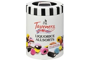 AMAMITRADE Taverners Liquorice Allsorts Sweets Tin 165g - Christmas Sweets For Adults and Kids - Xmas Eve Box Fillers For Kids - Sweets Gifts - Stocking Fillers