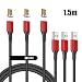 Produktbild NetDot Gen10 Micro USB Nylon geflochtenes magnetisches Schnellladekabel mit seitlicher LED kompatibel mit Android-Gerät (1.5m/3 Pack rot)