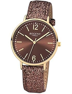 Regent Damen-Armbanduhr Fashion Analog Leder-Armband braun Quarz-Uhr Ziffernblatt braun URBA363