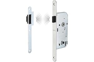 THIRARD - Serrure Encastrable Magnétique à Condamnation - Salle de Bain et Toilette - Axe 40 mm - Système Magnétique à Pêne Rétractable - Gâche Plate Acier - Ø Carré 7 mm - Fer Satiné - Gris